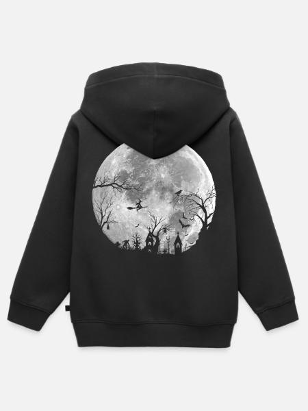 Ganze Nacht: Unheimlicher Wald - Kinder Premium Organic Zip Hoodie - Schwarz