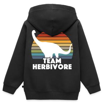 Vegan Veganer - Kinder Premium Organic Zip Hoodie - Schwarz - Hinten - AI Model Kid Male (0cm)