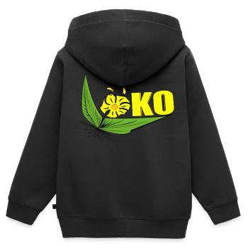 ÖKO - Kinder Premium Organic Zip Hoodie - Schwarz - Hinten - AI Model Kid Male (0cm)