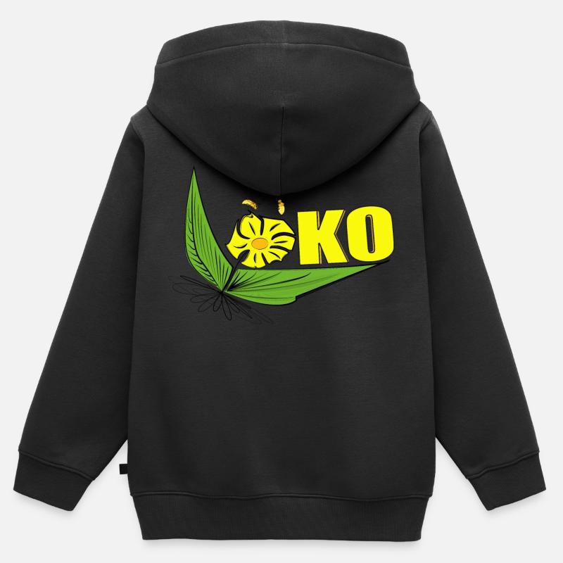 ECO - Sweat Premium à capuche zippé enfant bio - noir