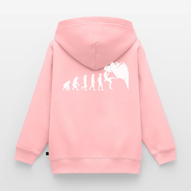 Klettern Boulder Wall Climber Evolution Kinder Premium Organic Zip Hoodie