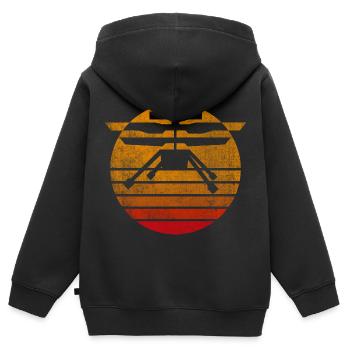Mars Planet Weltraum Raumfahrt - Kinder Premium Organic Zip Hoodie - Schwarz - Hinten - AI Model Kid Male (0cm)