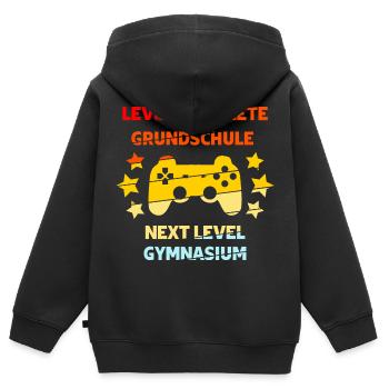 Level complete Grundschule next Level Gymnasium - Kinder Premium Organic Zip Hoodie - Schwarz - Hinten - AI Model Kid Male (0cm)