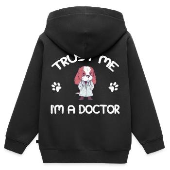 Médecin médecin spécialiste médecin - Sweat Premium à capuche zippé enfant bio - noir - Dos - AI Model Kid Male (0cm)