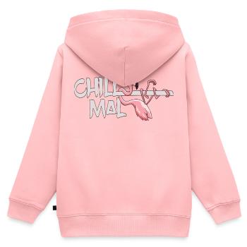 Flamingo Chill mal Faulenzer Chiller Pink Abhängen - Kinder Premium Organic Zip Hoodie - Rosa - Hinten - AI Model Kid Female (0cm)