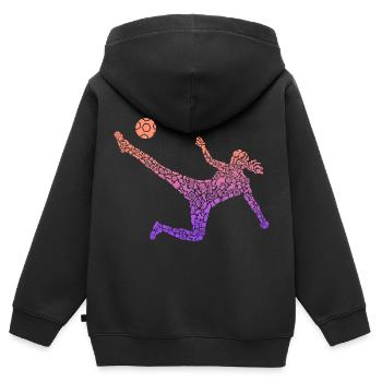 Fußball Spielerin Mädchen Frauen Fußballerin - Kinder Premium Organic Zip Hoodie - Schwarz - Hinten - AI Model Kid Male (0cm)