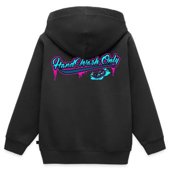 hand wash only Car Detailing Car Hand Wash - Kids Premium Organic Zip-up Hoodie - black - Back - AI Model Kid Male (0cm)