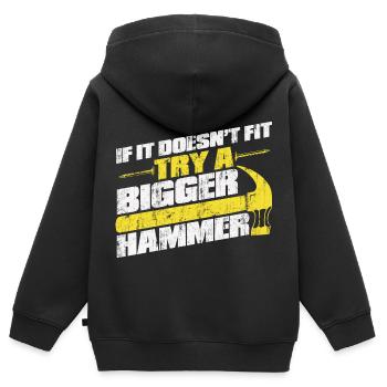 Menuisier menuisier menuisier - Sweat Premium à capuche zippé enfant bio - noir - Dos - AI Model Kid Male (0cm)