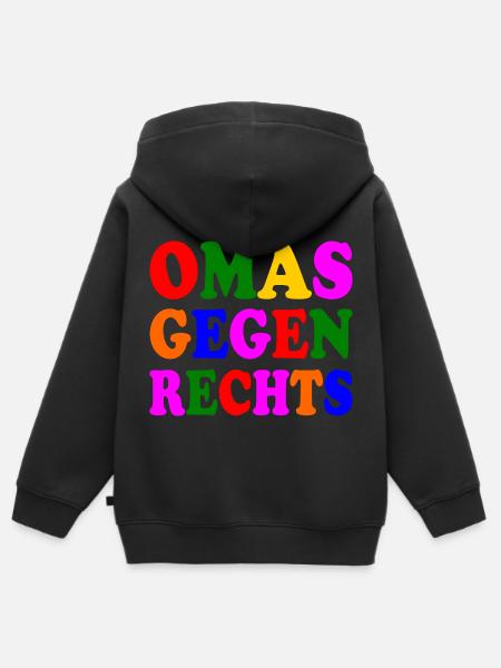 Omas gegen rechts - Kinder Premium Organic Zip Hoodie - Schwarz