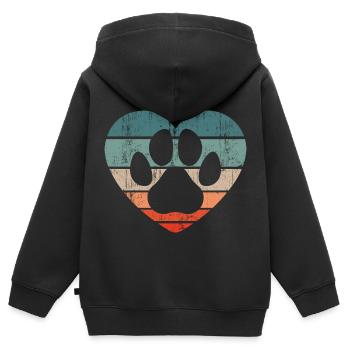 Rétro refuge chien Sauvetage animaux Refuge pour chiens - Sweat Premium à capuche zippé enfant bio - noir - Dos - AI Model Kid Male (0cm)