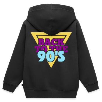 90s 90s - Kids Premium Organic Zip-up Hoodie - black - Back - AI Model Kid Male (0cm)