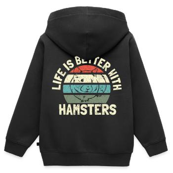 Hamster - Kinder Premium Organic Zip Hoodie - Schwarz - Hinten - AI Model Kid Male (0cm)