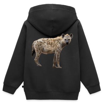 Hyäne Afrika Safari Tierliebhaber - Kinder Premium Organic Zip Hoodie - Schwarz - Hinten - AI Model Kid Male (0cm)
