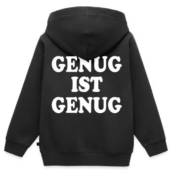 Genug ist genug - Kinder Premium Organic Zip Hoodie - Schwarz - Hinten - AI Model Kid Male (0cm)