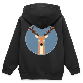 Ugly Christmas Rentier - Kinder Premium Organic Zip Hoodie - Schwarz - Hinten - AI Model Kid Male (0cm)