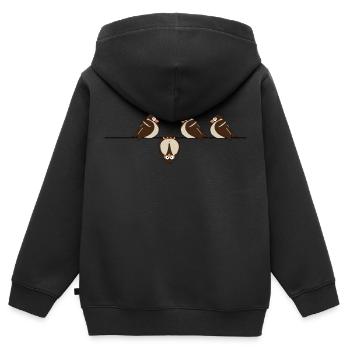 dicke Spatzen - Kinder Premium Organic Zip Hoodie - Schwarz - Hinten - AI Model Kid Male (0cm)