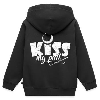 Golf Golfer Golfer Golfer Golf Course - Kids Premium Organic Zip-up Hoodie - black - Back - AI Model Kid Male (0cm)