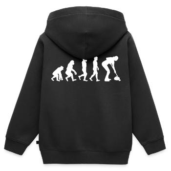 Curling Kehrfächer Winter Eissport Evolution - Kinder Premium Organic Zip Hoodie - Schwarz - Hinten - AI Model Kid Male (0cm)