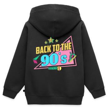 90s 90 - Sweat Premium à capuche zippé enfant bio - noir - Dos - AI Model Kid Male (0cm)