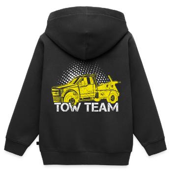 Abschleppwagen Abschleppdienst Abschlepper - Kinder Premium Organic Zip Hoodie - Schwarz - Hinten - AI Model Kid Male (0cm)