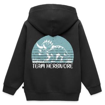 Vegan Veganer - Kinder Premium Organic Zip Hoodie - Schwarz - Hinten - AI Model Kid Male (0cm)