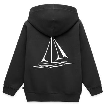 Seglen Segelboot Segler - Kinder Premium Organic Zip Hoodie - Schwarz - Hinten - AI Model Kid Male (0cm)