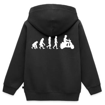 Roller Fahrer Scootering Motorrad Moped Evolution - Kinder Premium Organic Zip Hoodie - Schwarz - Hinten - AI Model Kid Male (0cm)