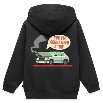 Abschleppdienst Autopanne abschleppen - Kinder Premium Organic Zip Hoodie - Schwarz - Hinten - AI Model Kid Male (0cm)