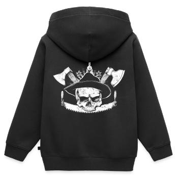 Zimmermann - Kinder Premium Organic Zip Hoodie - Schwarz - Hinten - AI Model Kid Male (0cm)