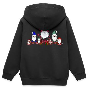 Wichtel Weihnachten - Kinder Premium Organic Zip Hoodie - Schwarz - Hinten - AI Model Kid Male (0cm)