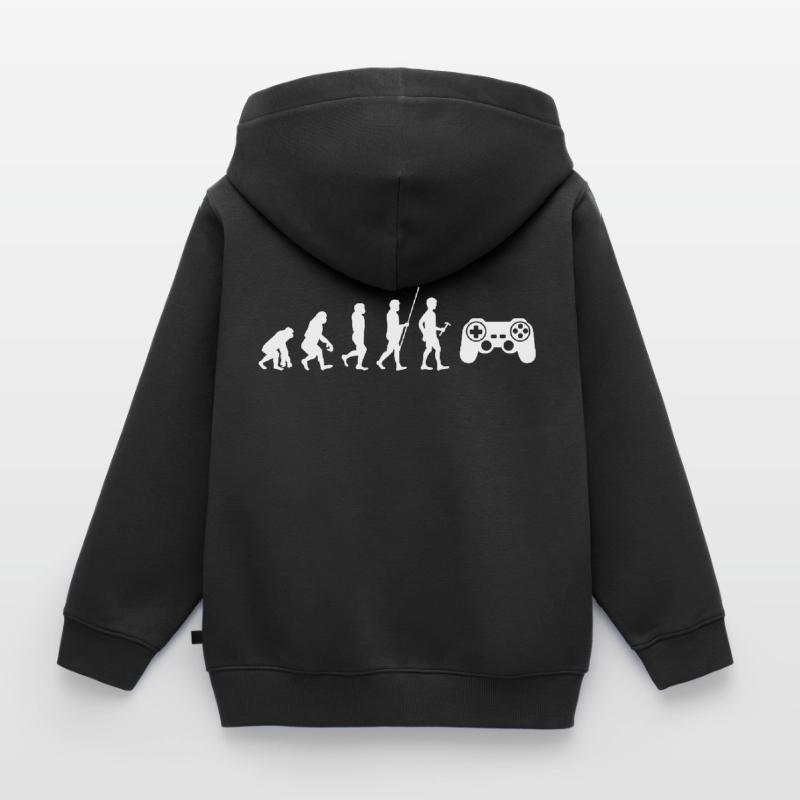 Evolution Gaming Gamer Zocker Controller Geschenk Kinder Premium Organic Zip Hoodie