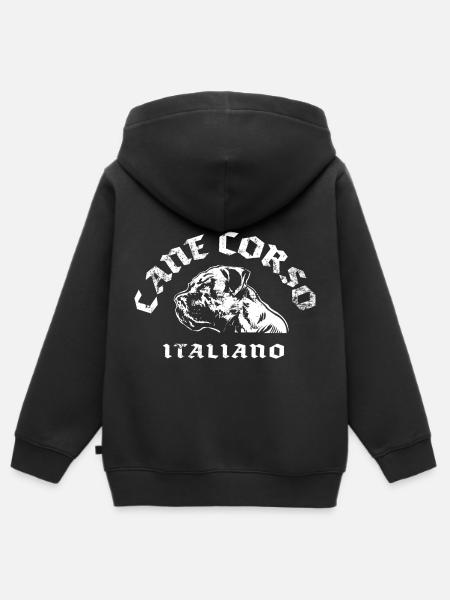 Cane Corso - Premium børne zip-hættetrøje økologisk - sort