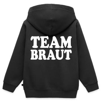 Team braut - Kinder Premium Organic Zip Hoodie - Schwarz - Hinten - AI Model Kid Male (0cm)