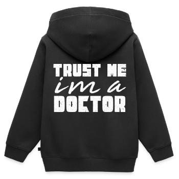 Médecin médecin spécialiste médecin - Sweat Premium à capuche zippé enfant bio - noir - Dos - AI Model Kid Male (0cm)