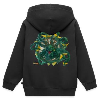 schleich® ELDRADOR® CREATURES Dschungel-Ungeheuer - Kinder Premium Organic Zip Hoodie - Schwarz - Hinten - AI Model Kid Male (0cm)