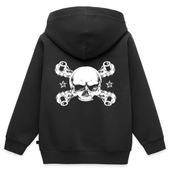 Échafaudages - Sweat Premium à capuche zippé enfant bio - noir - Dos - AI Model Kid Male (0cm)