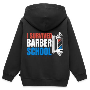 Barber Barbier Frisör Herrenfriseur Barbershop - Kinder Premium Organic Zip Hoodie - Schwarz - Hinten - AI Model Kid Male (0cm)