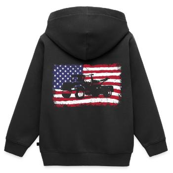 Abschleppwagen Abschleppdienst Abschlepper - Kinder Premium Organic Zip Hoodie - Schwarz - Hinten - AI Model Kid Male (0cm)