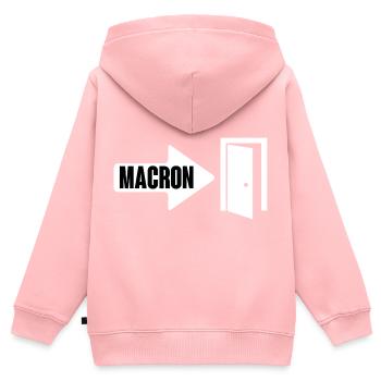 Macron la porte - Sweat Premium à capuche zippé enfant bio - rose - Dos - AI Model Kid Female (0cm)
