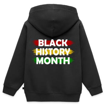 Black history month - Kinder Premium Organic Zip Hoodie - Schwarz - Hinten - AI Model Kid Male (0cm)