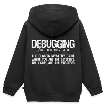 Informatiker Coding - Debugging Programmieren - Kinder Premium Organic Zip Hoodie - Schwarz - Hinten - AI Model Kid Male (0cm)