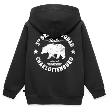 Berlin - Kinder Premium Organic Zip Hoodie - Schwarz - Hinten - AI Model Kid Male (0cm)