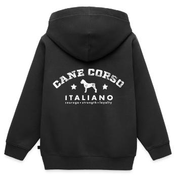 Cane Corso - Sweat Premium à capuche zippé enfant bio - noir - Dos - AI Model Kid Male (0cm)