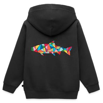 Forellen Angeln Fische Angler Forelle - Kinder Premium Organic Zip Hoodie - Schwarz - Hinten - AI Model Kid Male (0cm)