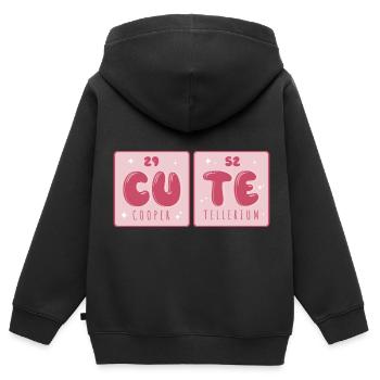Süß Kupfer Tellerium Cute Chemie Chemiker Flirt - Kinder Premium Organic Zip Hoodie - Schwarz - Hinten - AI Model Kid Male (0cm)