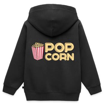 Popcorn - Kids Premium Organic Zip-up Hoodie - black - Back - AI Model Kid Male (0cm)