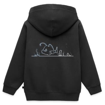Profondeur des océans - Sweat Premium à capuche zippé enfant bio - noir - Dos - AI Model Kid Male (0cm)