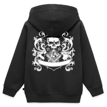 Zimmermann - Kinder Premium Organic Zip Hoodie - Schwarz - Hinten - AI Model Kid Male (0cm)