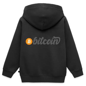 Bitcoin (Bitcoin) - Kinder Premium Organic Zip Hoodie - Schwarz - Hinten - AI Model Kid Male (0cm)
