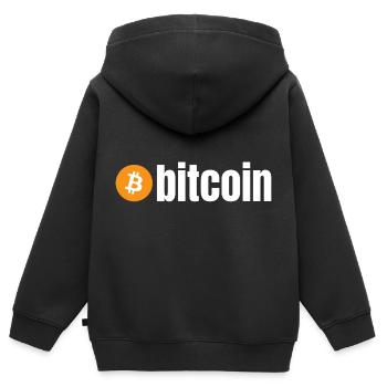 Bitcoin (Bitcoin) - Kinder Premium Organic Zip Hoodie - Schwarz - Hinten - AI Model Kid Male (0cm)